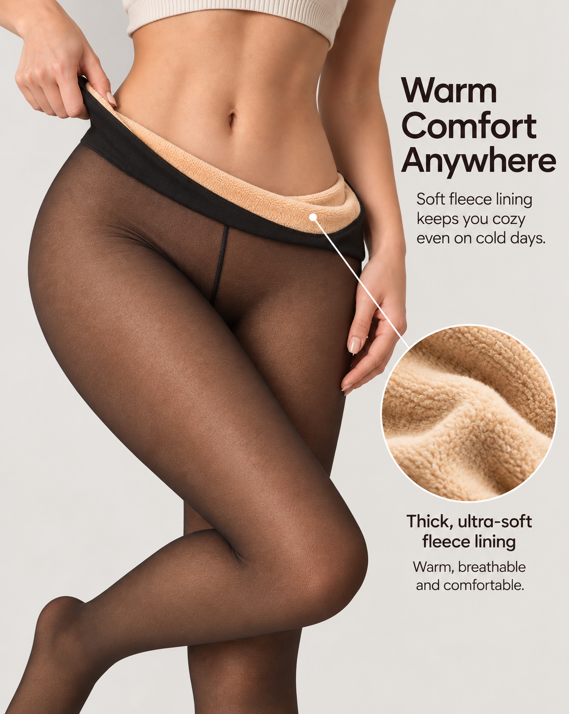 Lightskin Fleece Lined Tights for Women